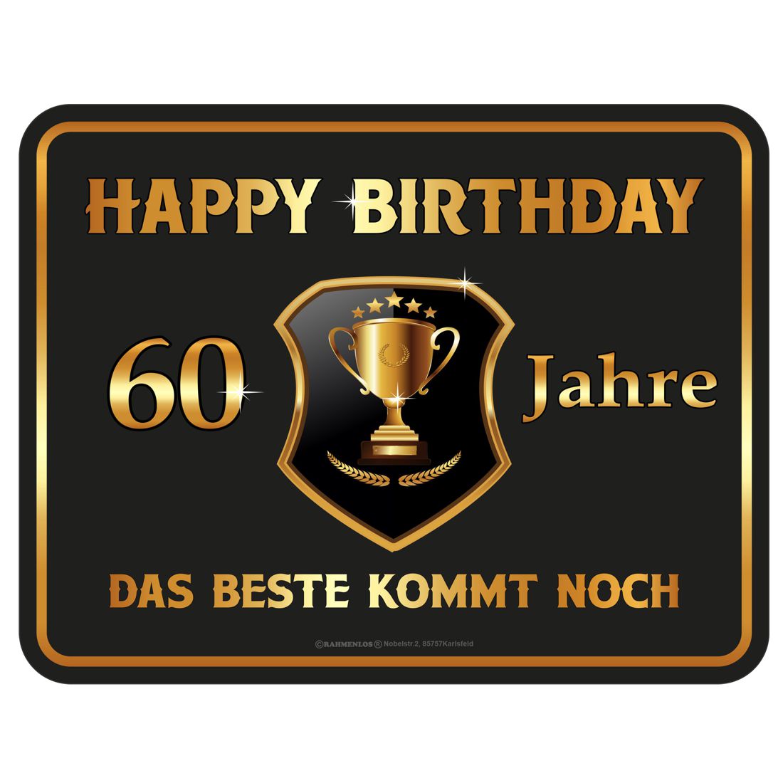 Blechschild - Happy Birthday - 60 Jahre